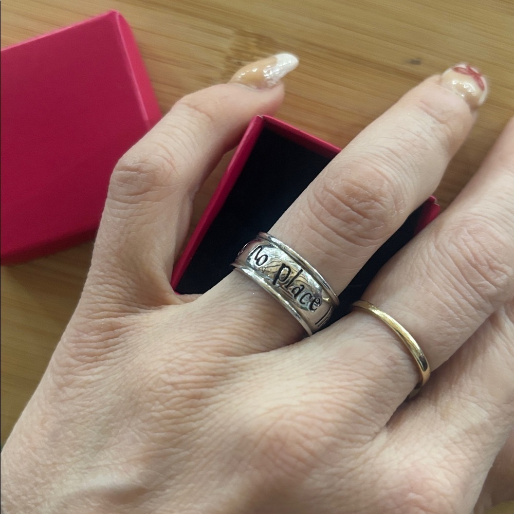 Sterling Silver 925 The Wizard of Oz “There’s No Place Like Home” Band Ring - Picture 8 of 14